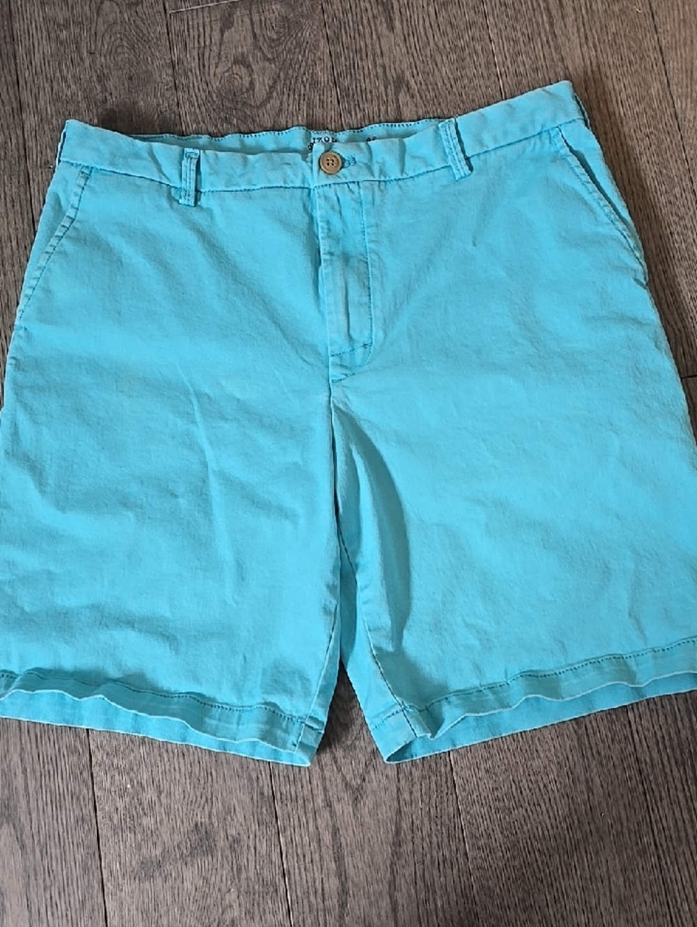 Izod Saltwater  Aqua Flat Front Chino Shorts